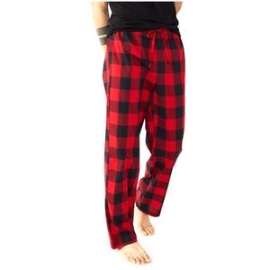 Sonoma Red & Black Plaid Cotton Pajama Pants With Drawstring For Men